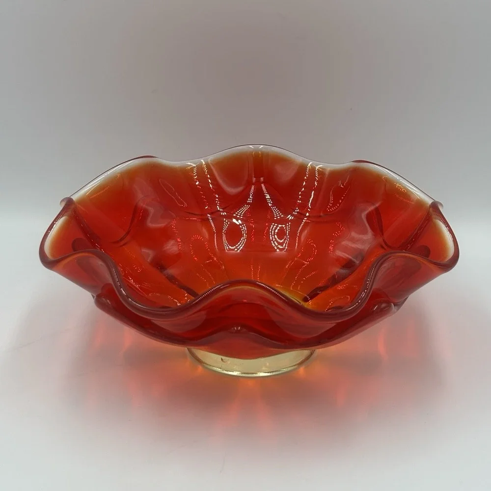 Vintage MCM Amberina/Percimmon 8
